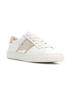 Tory Burch Carter White Sneakers with Gold Sequins size 8, like new